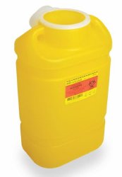 Chemotherapy Waste Container BD Yellow Base 12 H X 10 1/2 W X 7 1/2 D Inch Vertical Entry 3 Gallon