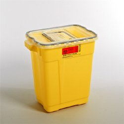 Chemotherapy Waste Container BD Yellow Base 18 1/2 X 17 3/4 X 11 3/4 Inch Vertical Entry 9 Gallon