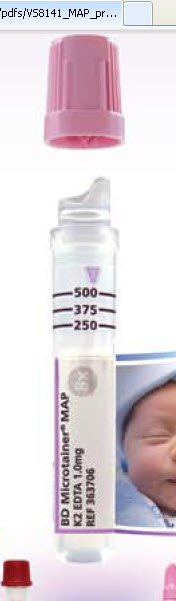 BD Microtainer MAP Capillary Blood Collection Tube K2 EDTA Additive 250 µL to 500 µL BD Microgard Closure Plastic Tube