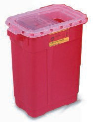 Sharps Container BD Red Base 23 1/2 H X 20 W X 14 3/4 D Inch Vertical Entry 17 Gallon