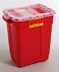 Sharps Container BD Red Base 26 1/4 H X 20 0W X 14 3/4 D Inch Vertical Entry 19 Gallon