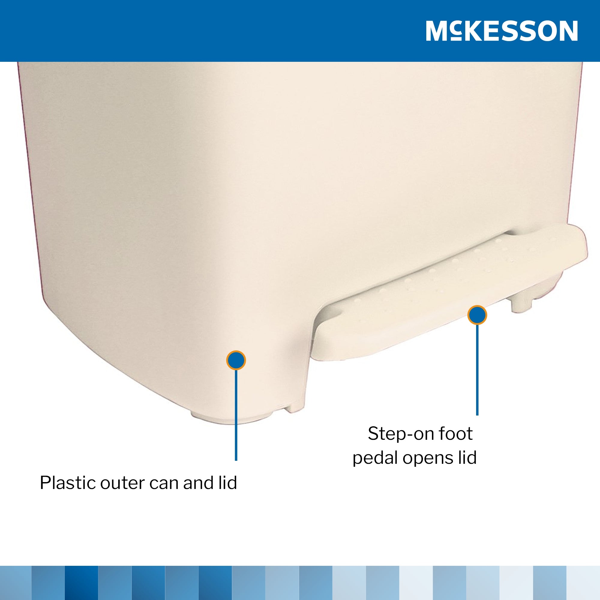 McKesson beige rectangular trash can for healthcare