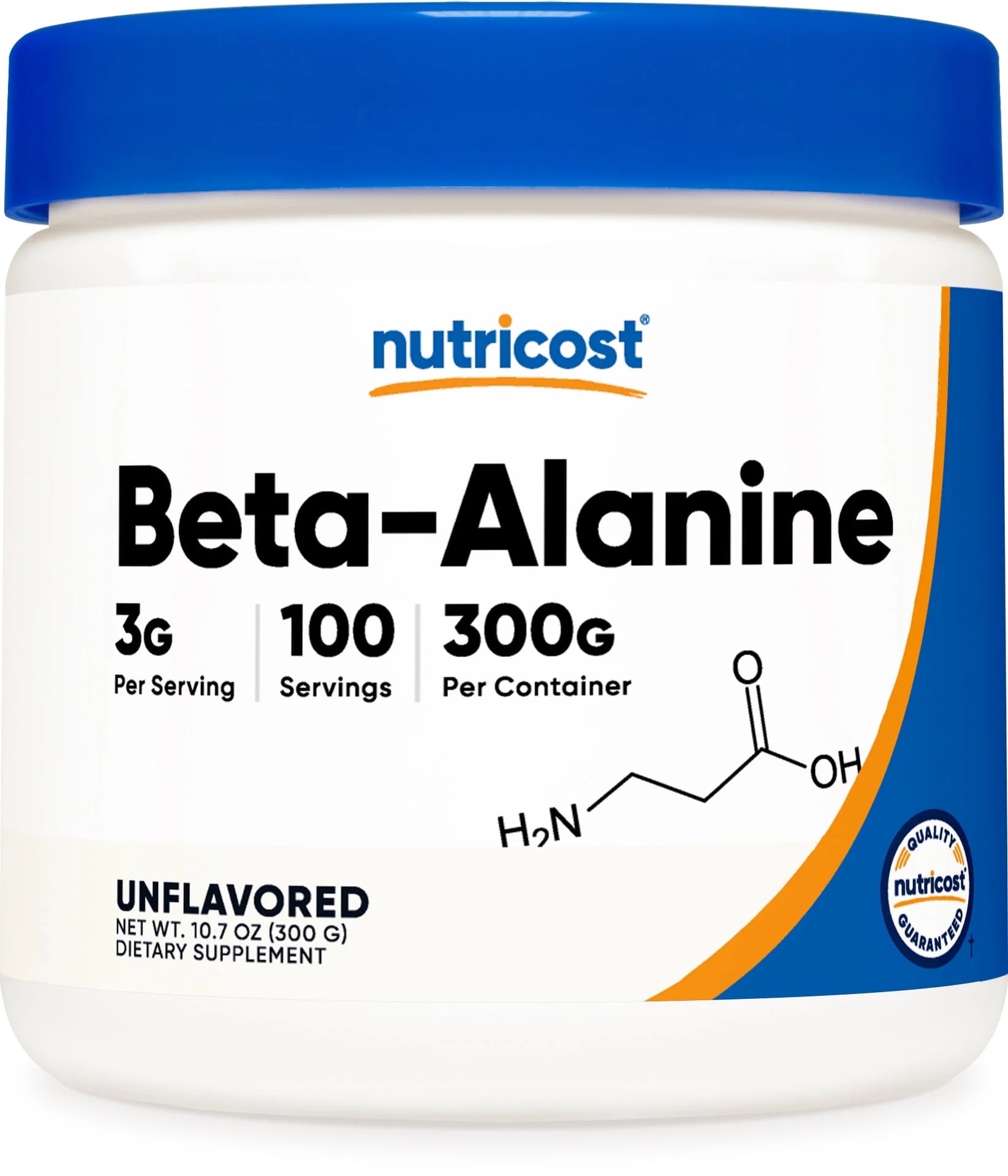 Beta Alanine Powder 300 Grams, 100 Servings Gluten Free & Non Gmo Supplement