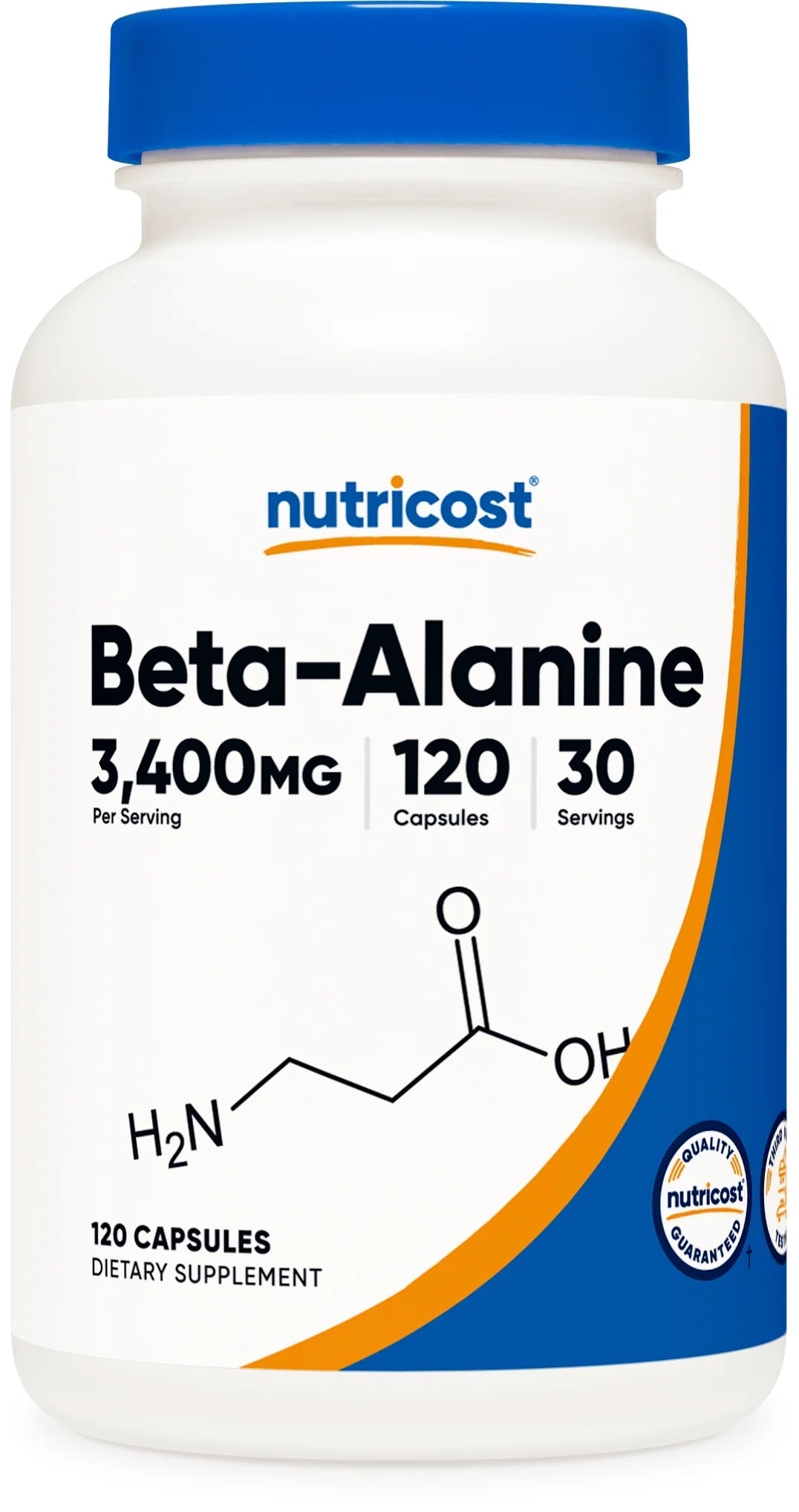 Beta Alanine Supplement 120 Capsules, 30 Servings, 3,400Mg per Serving