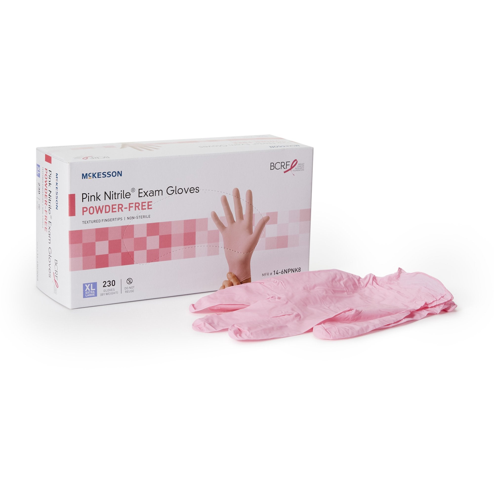 Exam Glove McKesson Pink Nitrile X-Large NonSterile Nitrile Standard Cuff Length Textured Fingertips Pink Not Rated