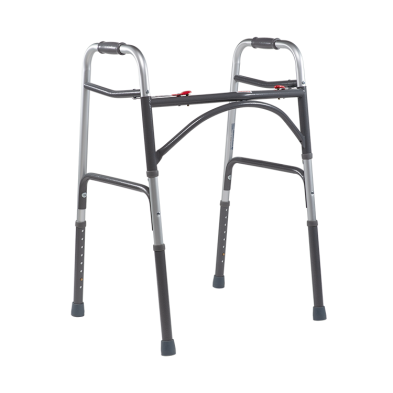 Dynarex Bariatric Dual Release Folding Walker Aluminum Lightweight, Weight Support-500lbs, 10165