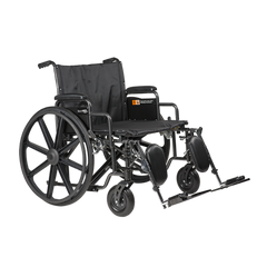 Dynarex Bari+Max HD Wheelchair with Detachable desk-length padded armrests and Elevating Leg rest ,24 inch Wheels ,700 pounds Weight Capacity ,32x20inch ,10293