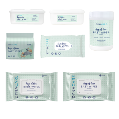 Dynarex Hugs of Love Baby Wipes, Resealable Bag