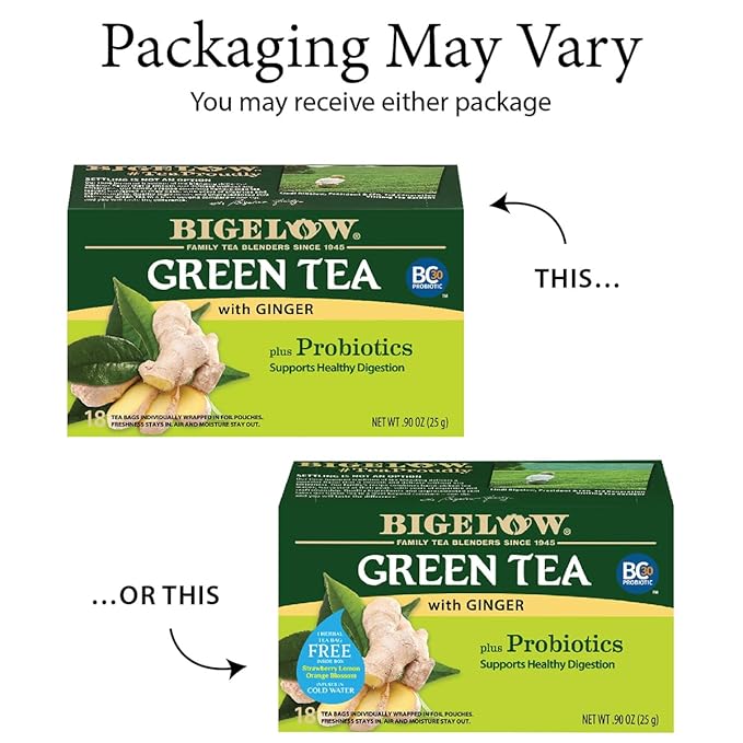bigelow tea green tea with ginger case of 6 18 bag