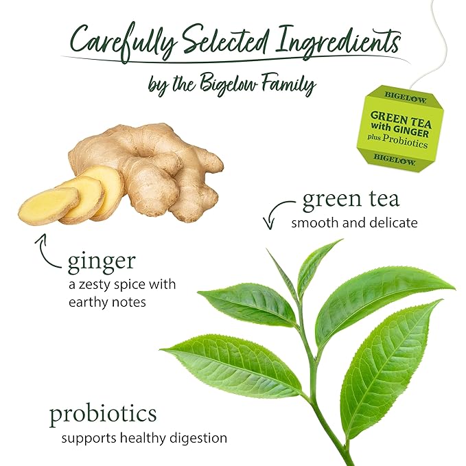 bigelow tea green tea with ginger case of 6 18 bag