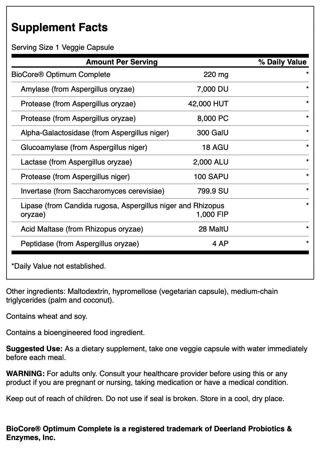 Biocore Optimum Complete 90 Veggie Capsules