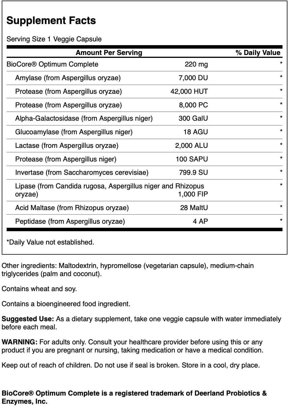 biocore optimum complete daily wellness formula