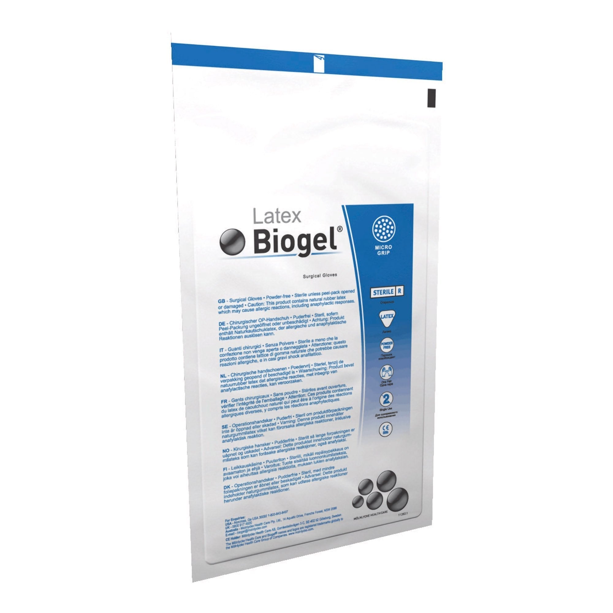 Surgical Glove Biogel M Size 6 Sterile Latex Standard Cuff Length Micro Textured Straw Not Chemo Approved
