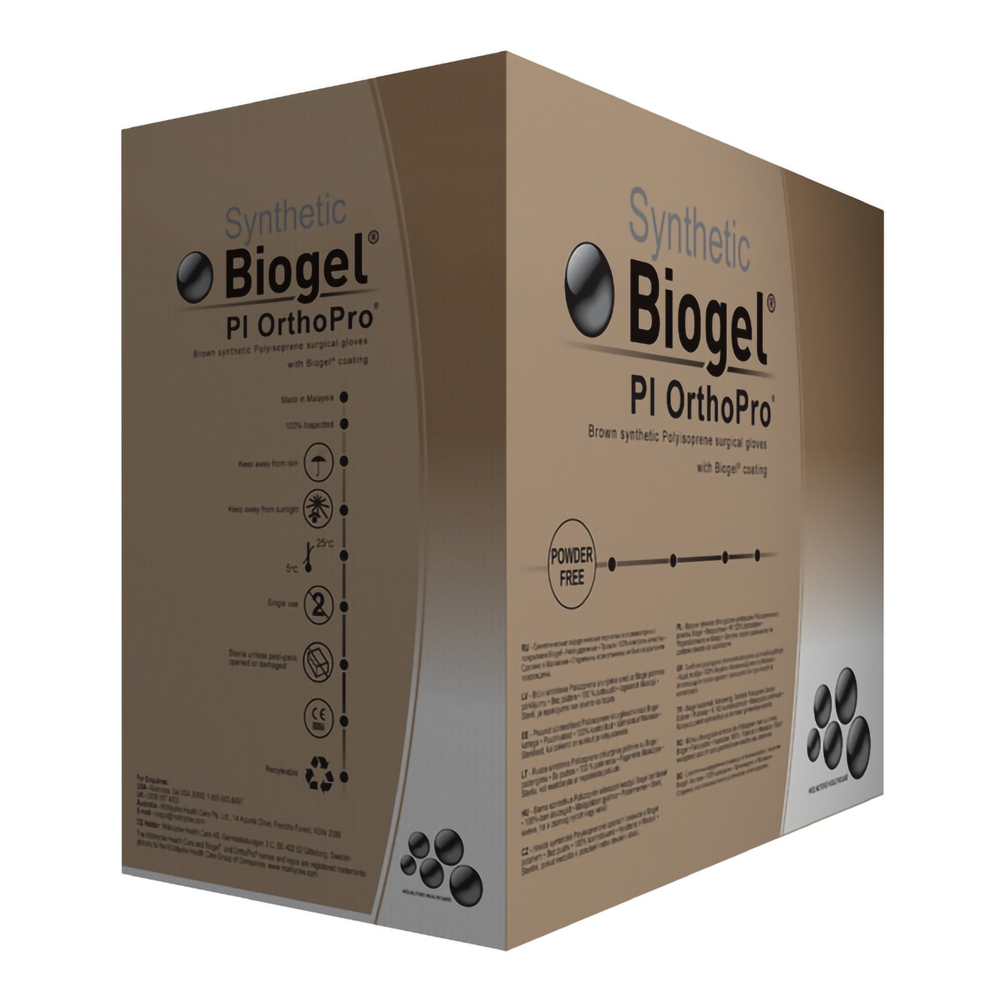 Surgical Glove Biogel PI OrthoPro Size 7.5 Sterile Polyisoprene Standard Cuff Length Micro Textured Brown Not Chemo Approved