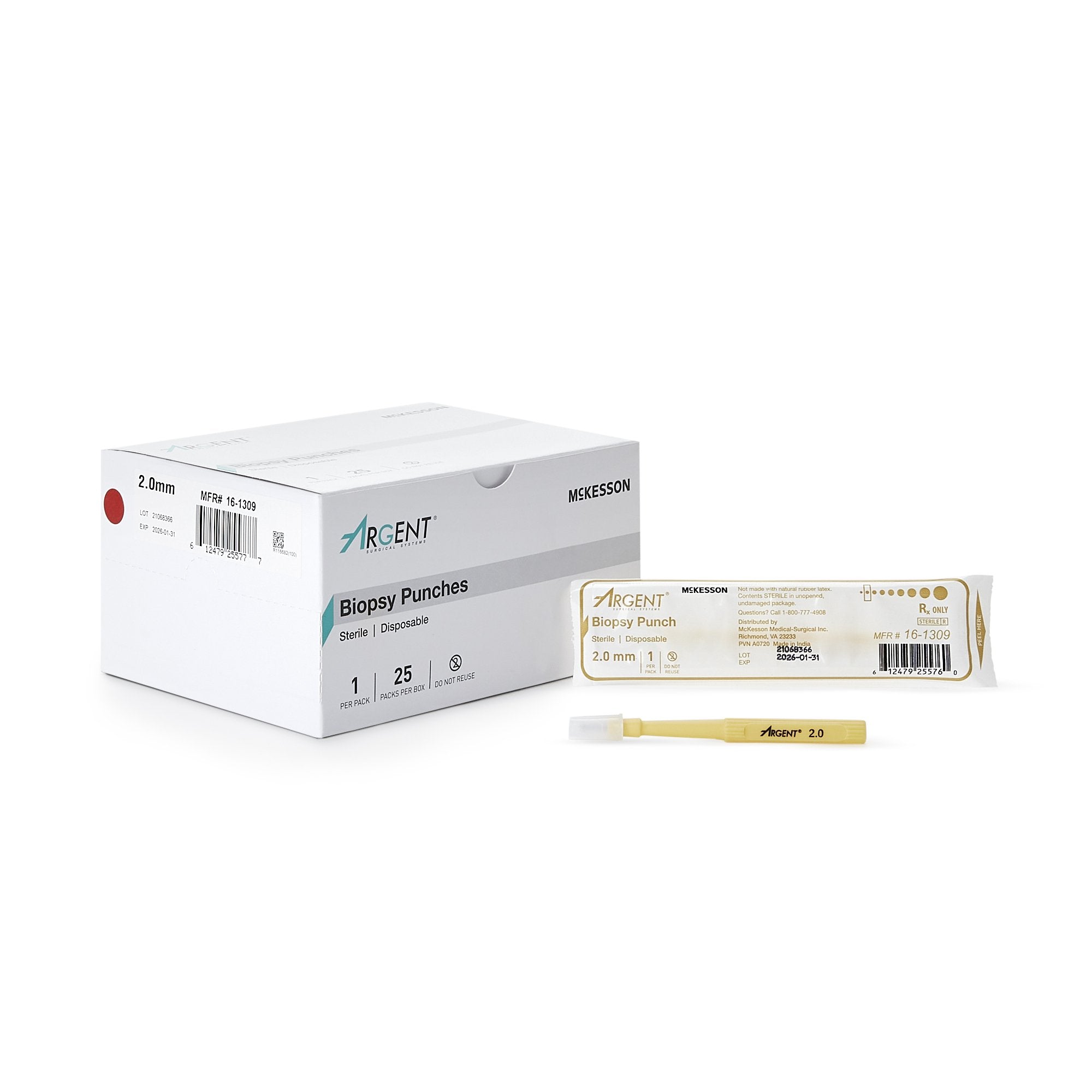 Biopsy Punch McKesson Argent Dermal 2 mm