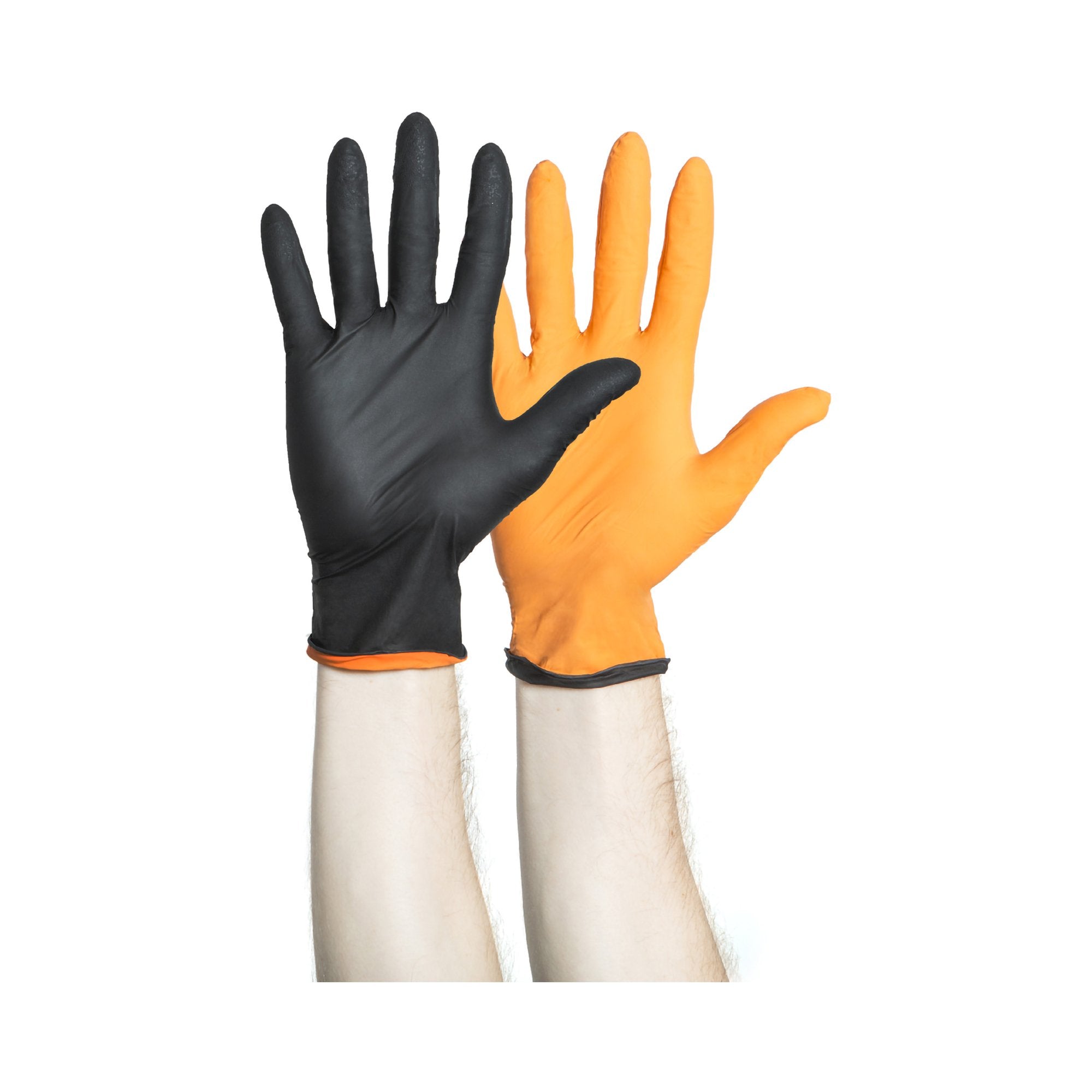 Exam Glove Black Fire* Medium NonSterile Nitrile Standard Cuff Length Textured Fingertips Black / Orange Fentanyl Tested
