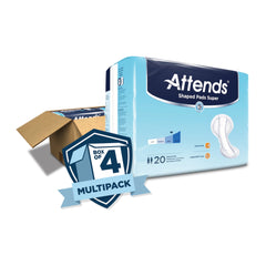 bladder control pad attends shaped pads super 13 x 27 2 inch heavy absorbency polymer core one size fits most packaging type case