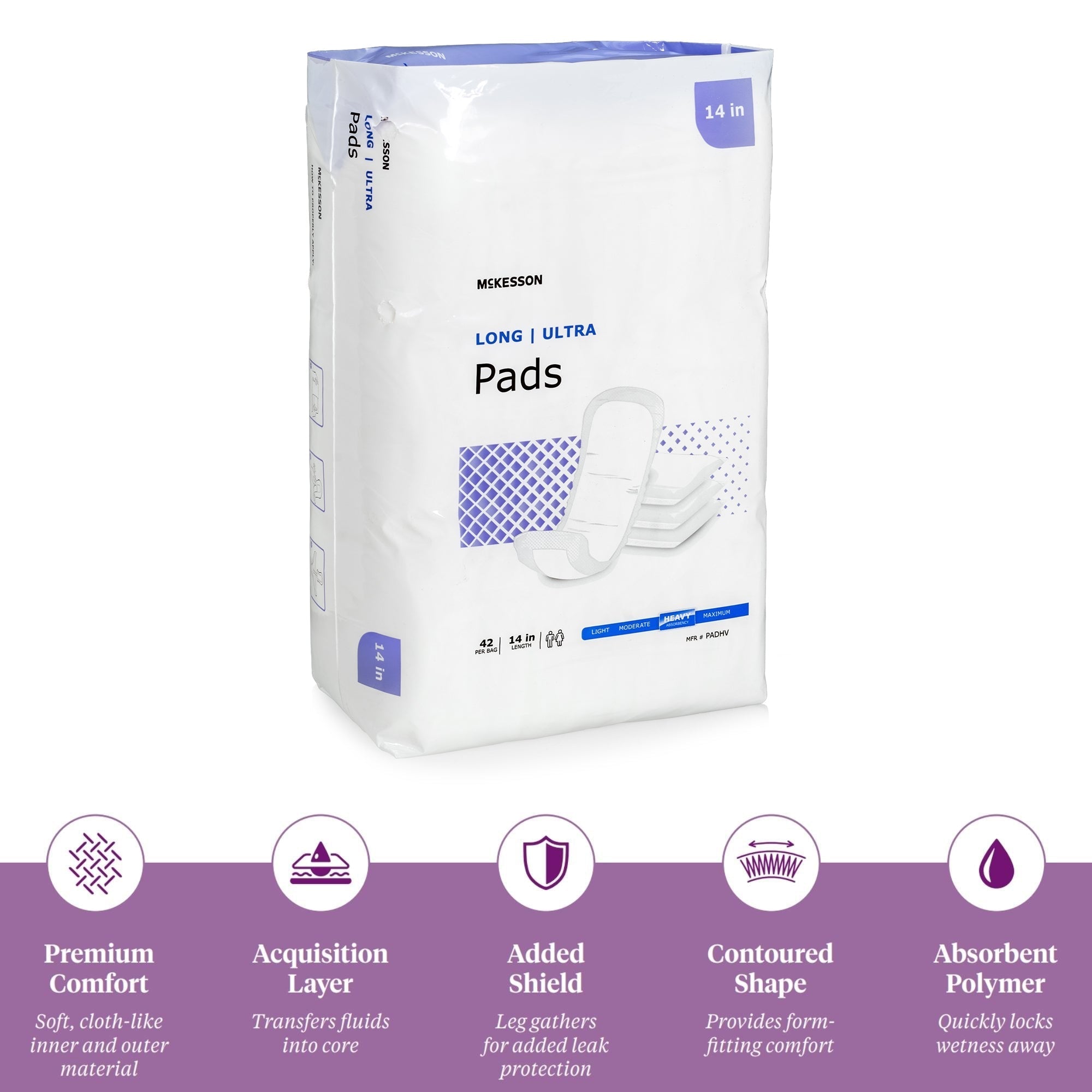 bladder control pad mckesson ultra 14 inch length heavy absorbency polymer core one size fits most packaging type case
