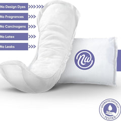 bladder control pad nexwear maximum long 13 3 4 inch length heavy absorbency super absorbent core one size fits most packaging type case
