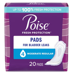Bladder Control Pad Poise Fresh Protection 10.9 Inch Length Moderate Absorbency Sodium Polyacrylate Core One Size Fits Most