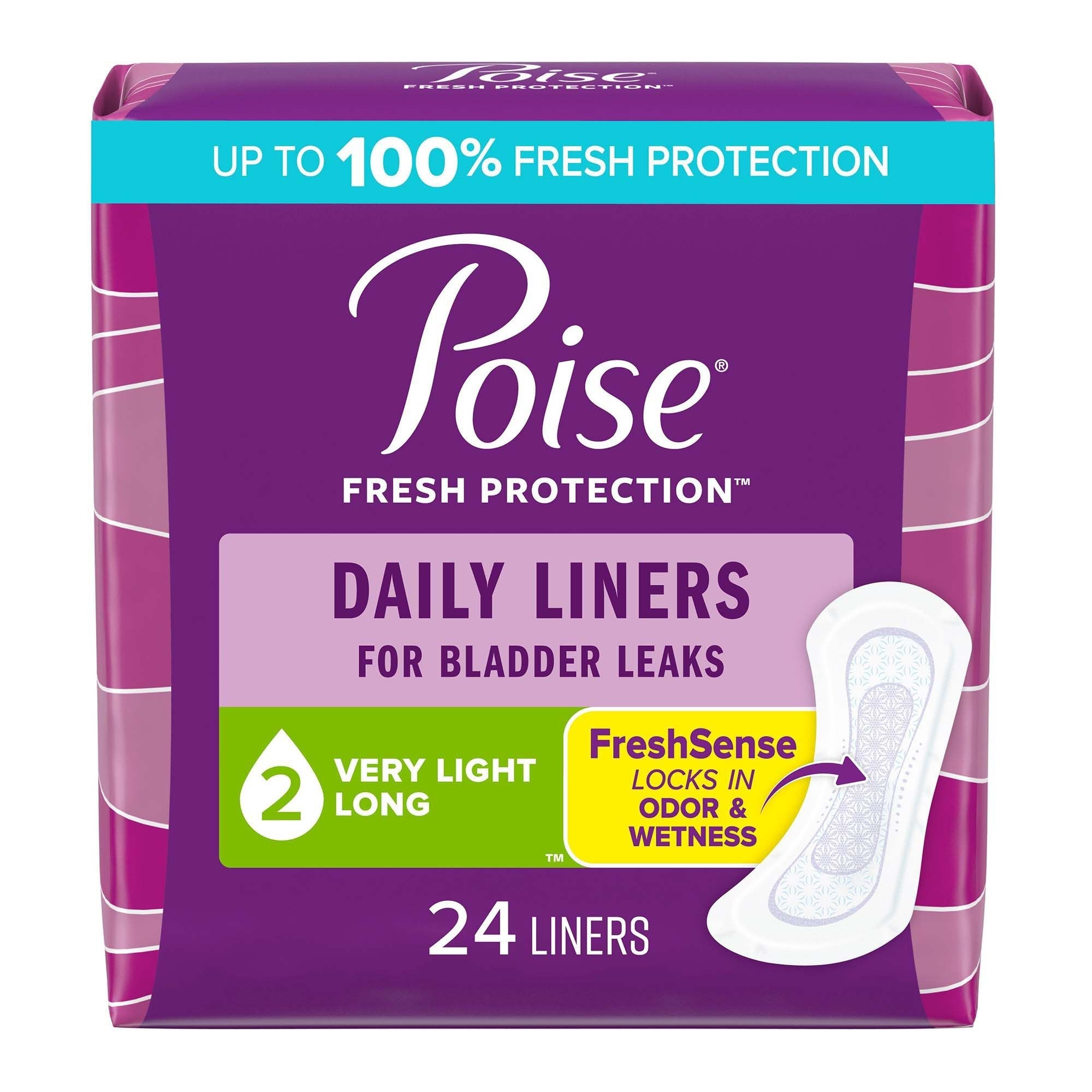 Bladder Control Pad Poise Fresh Protection 8 1/2 Inch Length Light Absorbency Sodium Polyacrylate Core One Size Fits Most