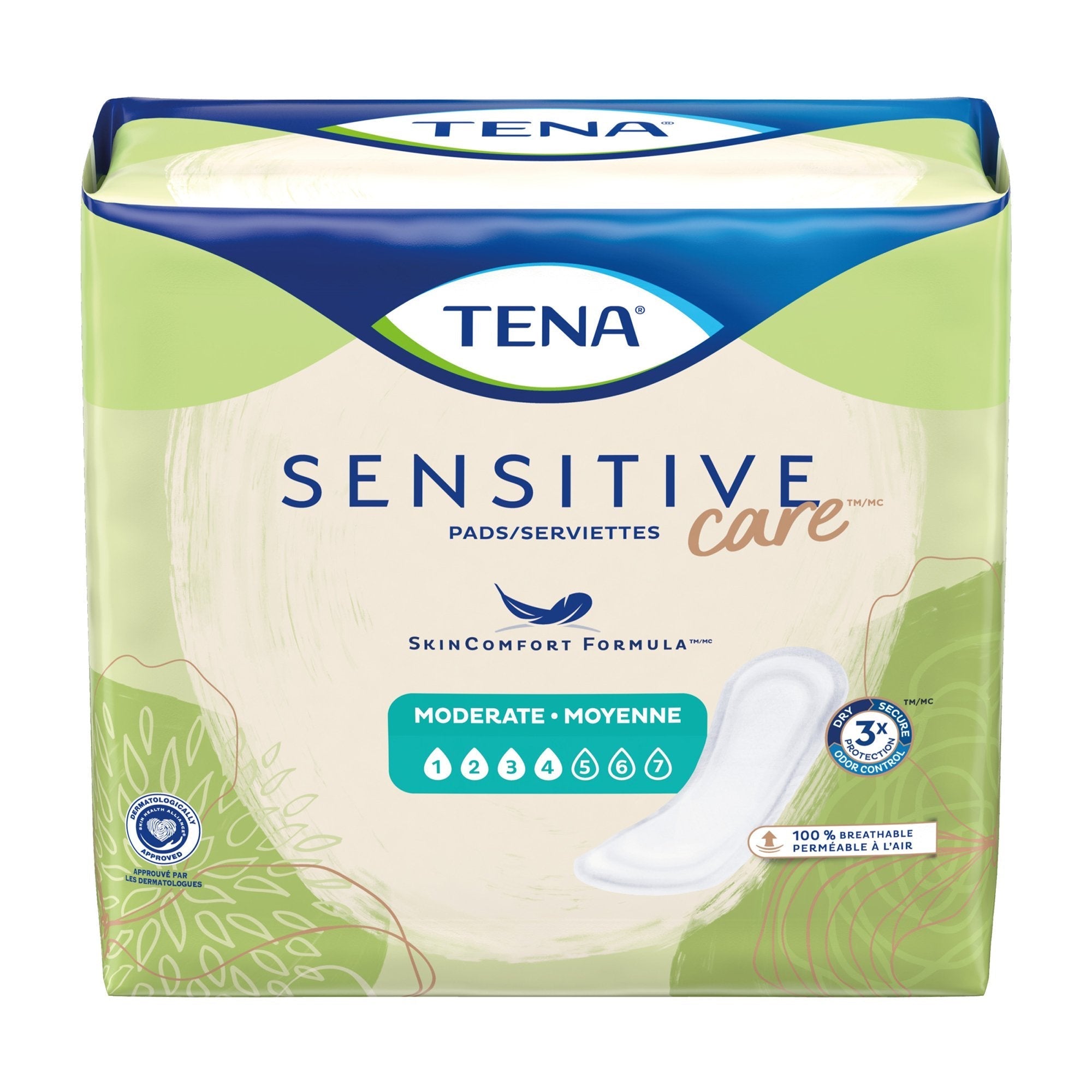 Bladder Control Pad TENA Sensitive Care Moderate 11 Inch Length Moderate Absorbency Dry Fast Core One Size Fits Most