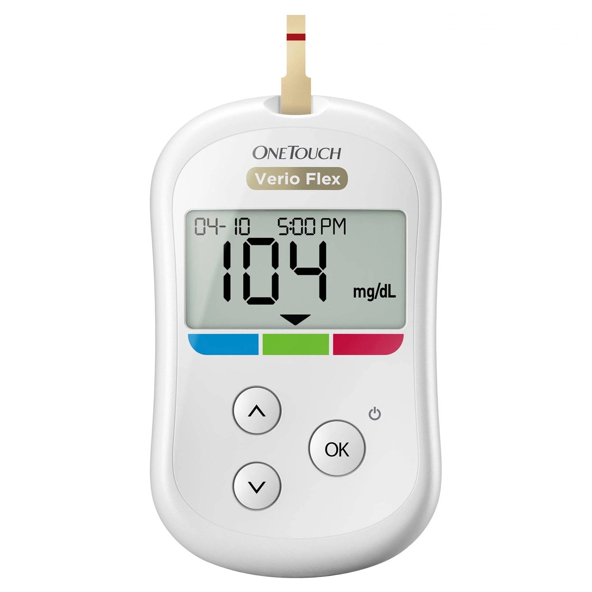 blood glucose meter onetouch verio flex 5 second results stores up to 500 results no coding required