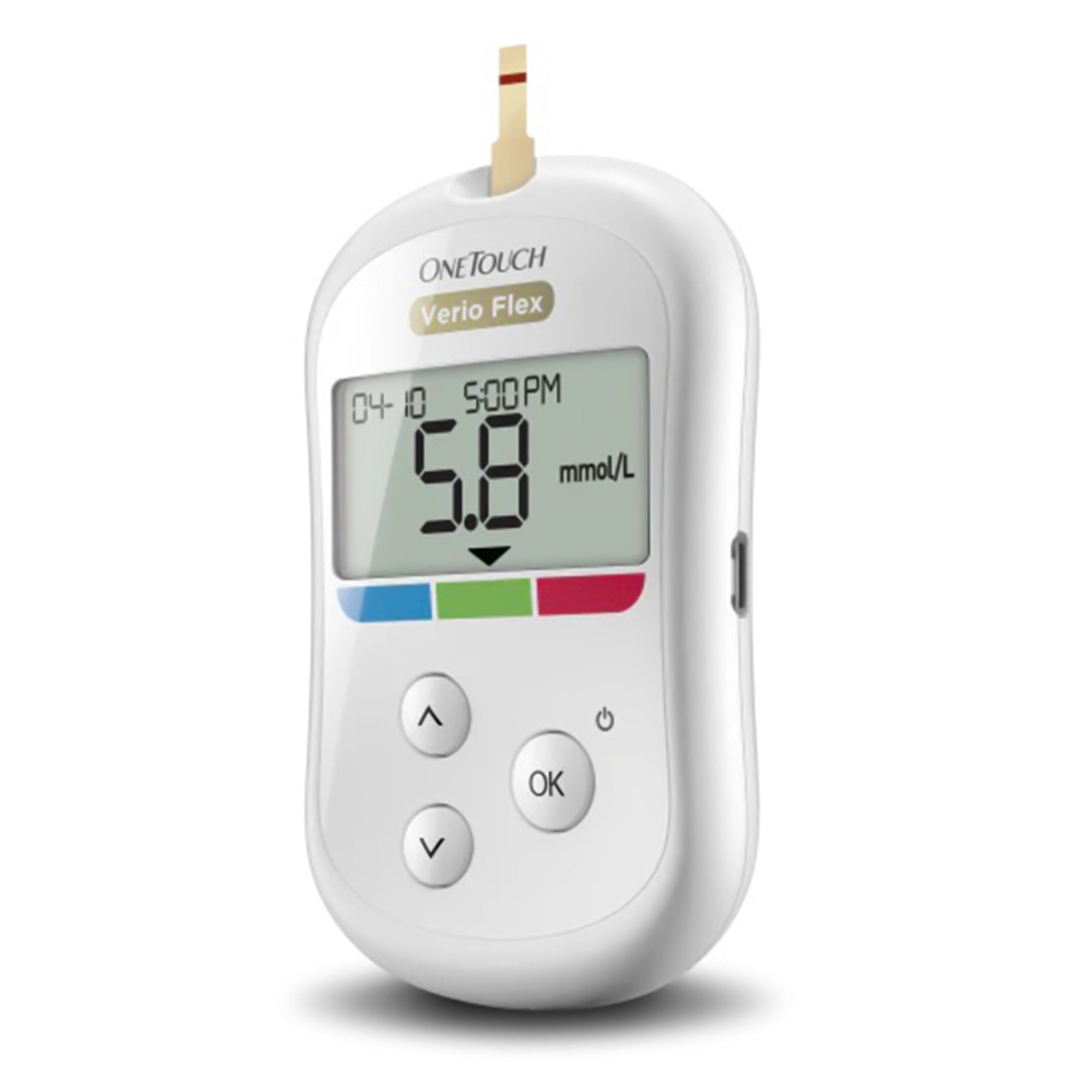 blood glucose meter onetouch verio flex 5 second results stores up to 500 results no coding required