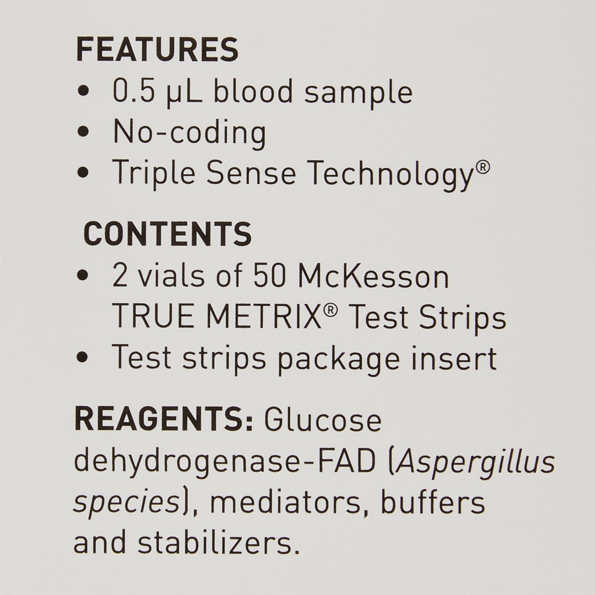 blood glucose test strips mckesson true metrix 100 strips per pack packaging type box