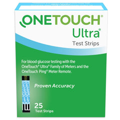 Blood Glucose Test Strips OneTouch Ultra 2 25 Strips per Pack