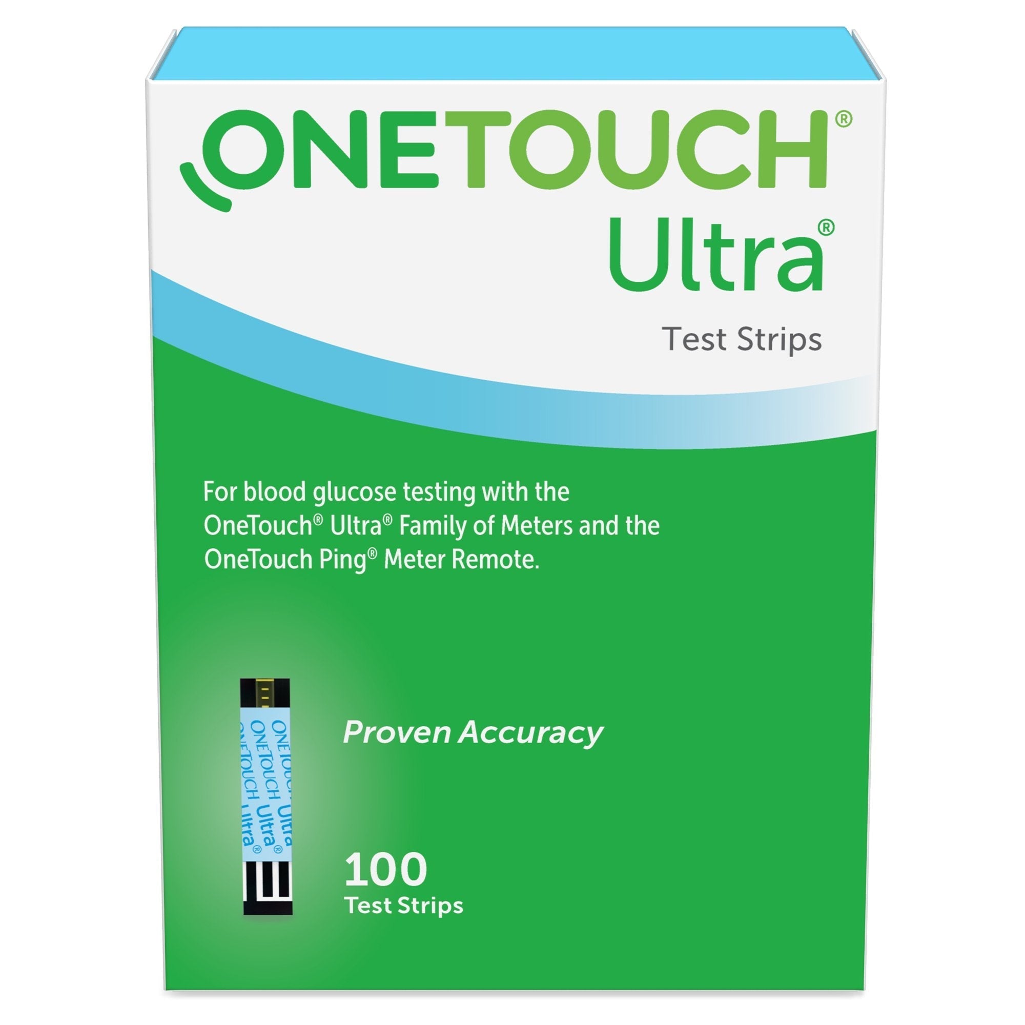 Blood Glucose Test Strips OneTouch Ultra Blue 100 Strips per Pack
