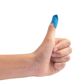 blue metal detectable woven bandage fingertip 2