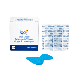 blue metal detectable woven bandage fingertip