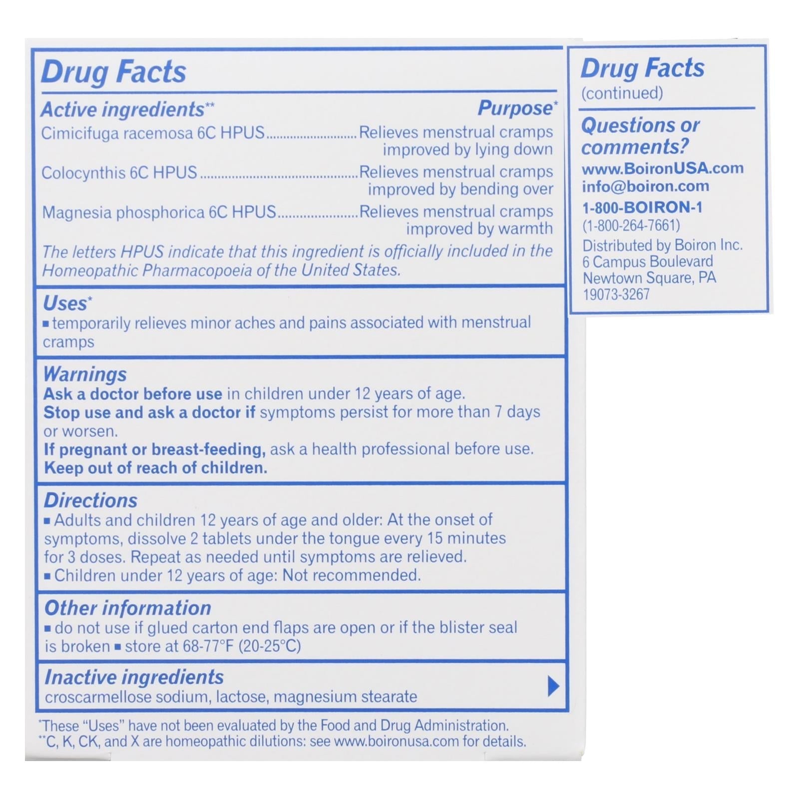 boiron cyclease cramp 60 tablets