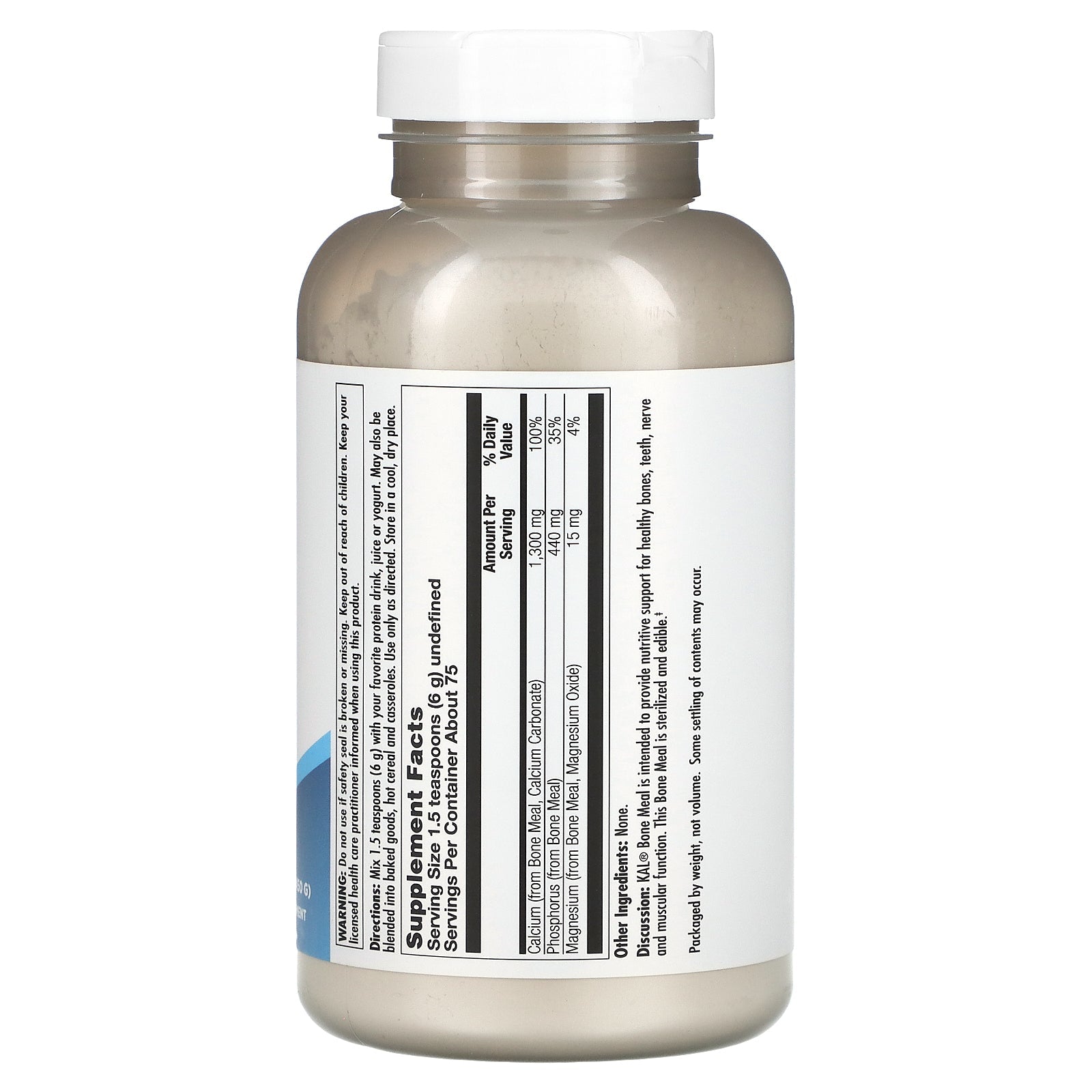 Bone Meal Powder | Sterilized & Edible Supplement Rich in Calcium, Phosphorus, Magnesium | for Bones, Teeth, Nerves, Muscular Function (16Oz)