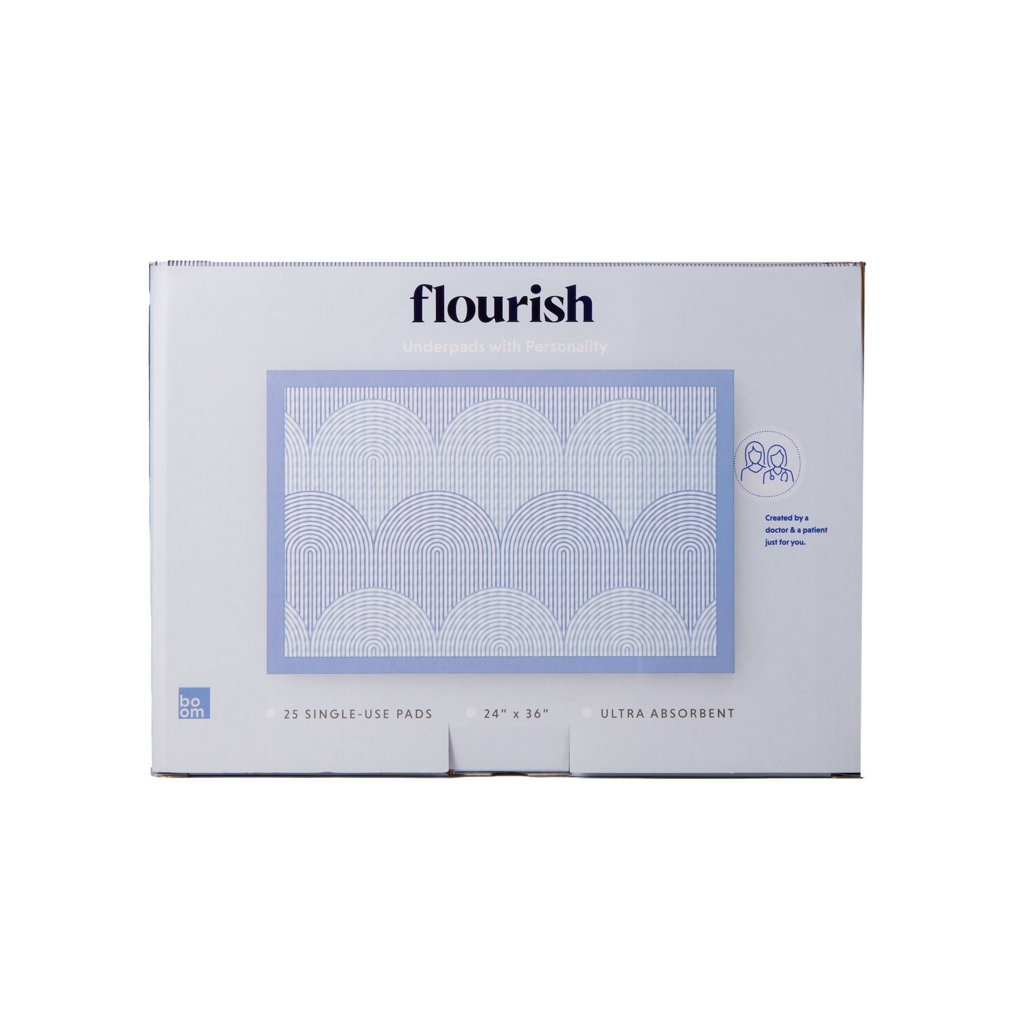 boom home medical flourish ultra absorbent underpads periwinkle flourish disposable underpad mk1253387bx