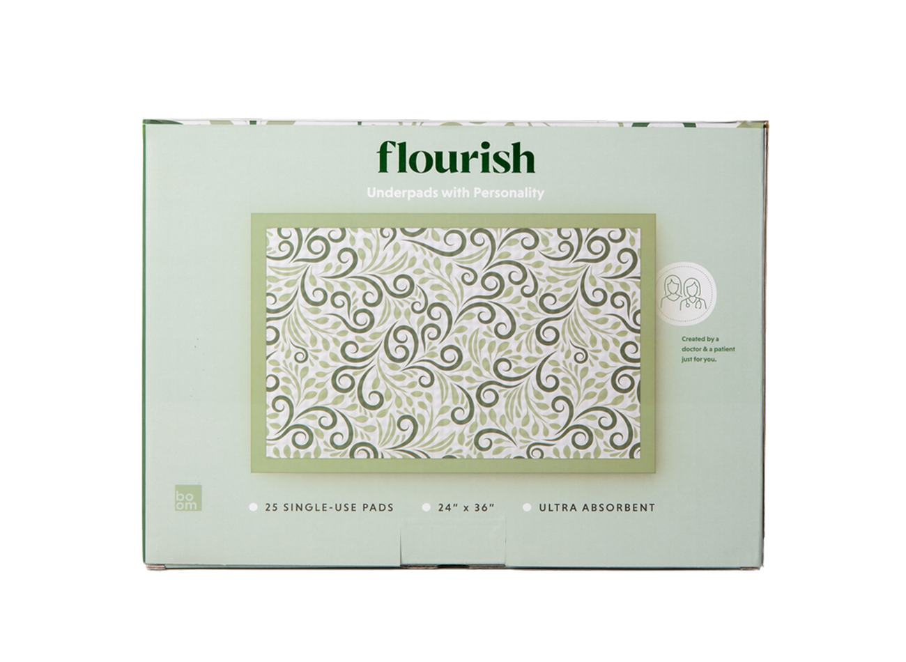 boom home medical flourish ultra absorbent underpads sage green flourish disposable underpad mk1253386bx