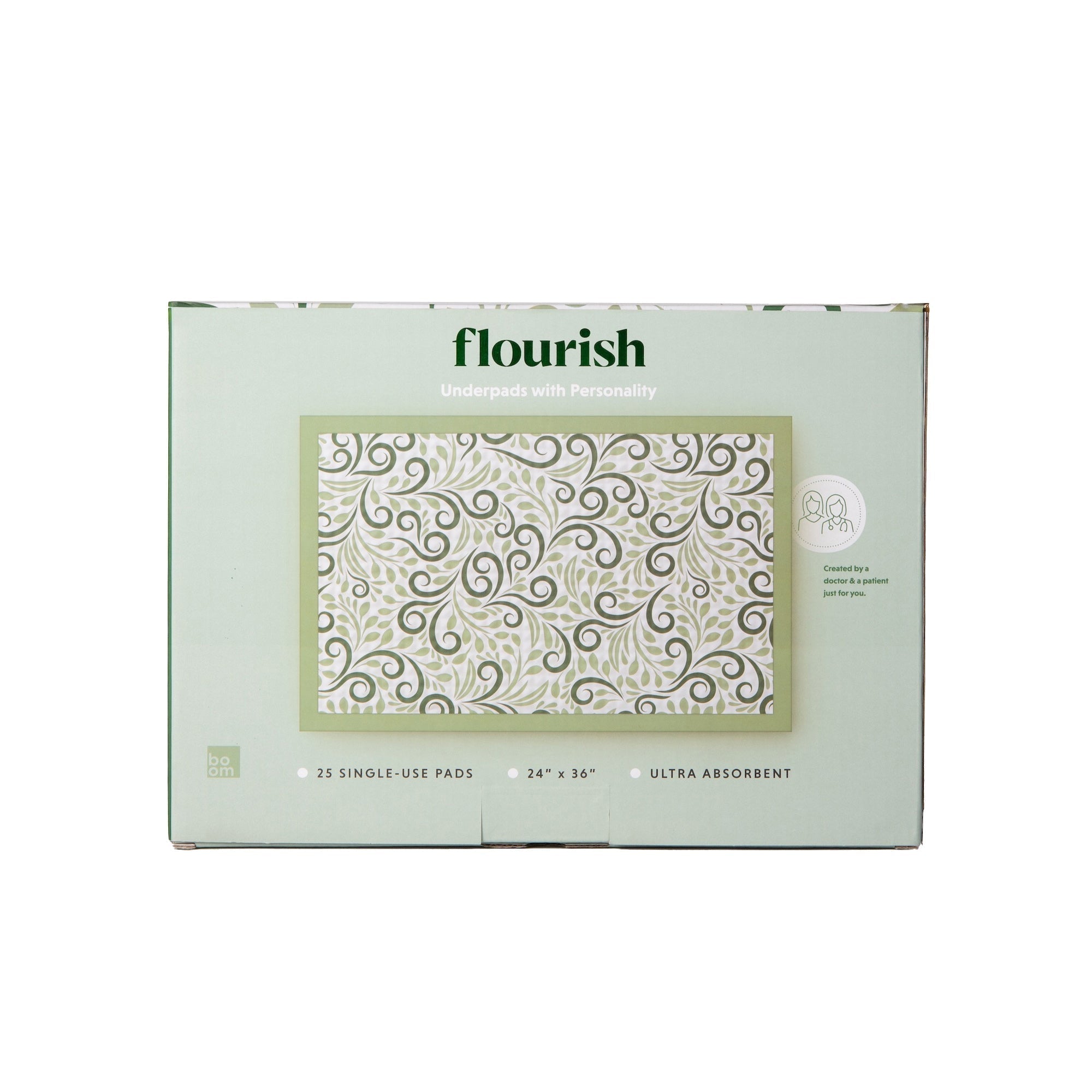 boom home medical flourish ultra absorbent underpads sage green flourish disposable underpad mk1253386bx