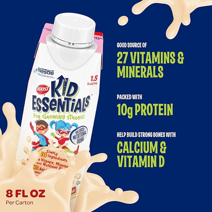 boost kid essentials 1 5 balanced nutritional drink strawberry 8 oz carton boost kid essentials 1 5 pediatric oral supplement mk1178511ea