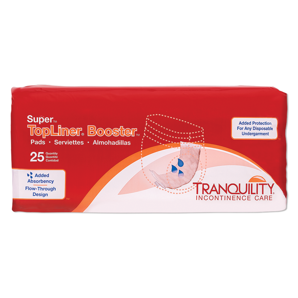 booster pad tranquility topliner 4 x 14 inch heavy absorbency super absorbent core regular packaging type case