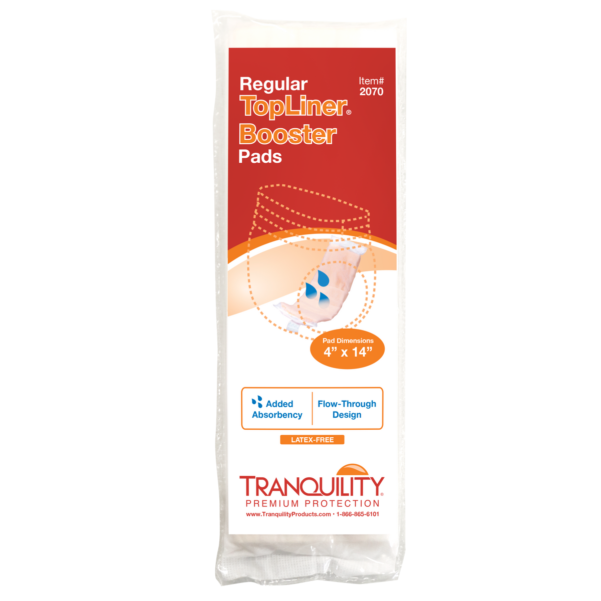 booster pad tranquility topliner 4 x 14 inch heavy absorbency super absorbent core regular packaging type case