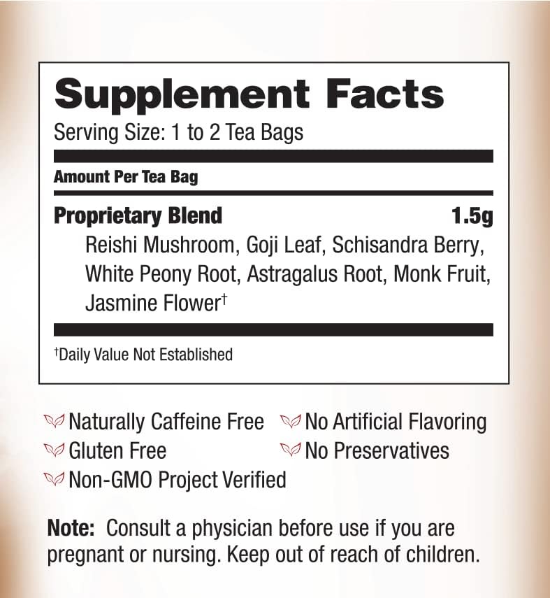 bravo teas and herbs tea reishi liver health 20 bag