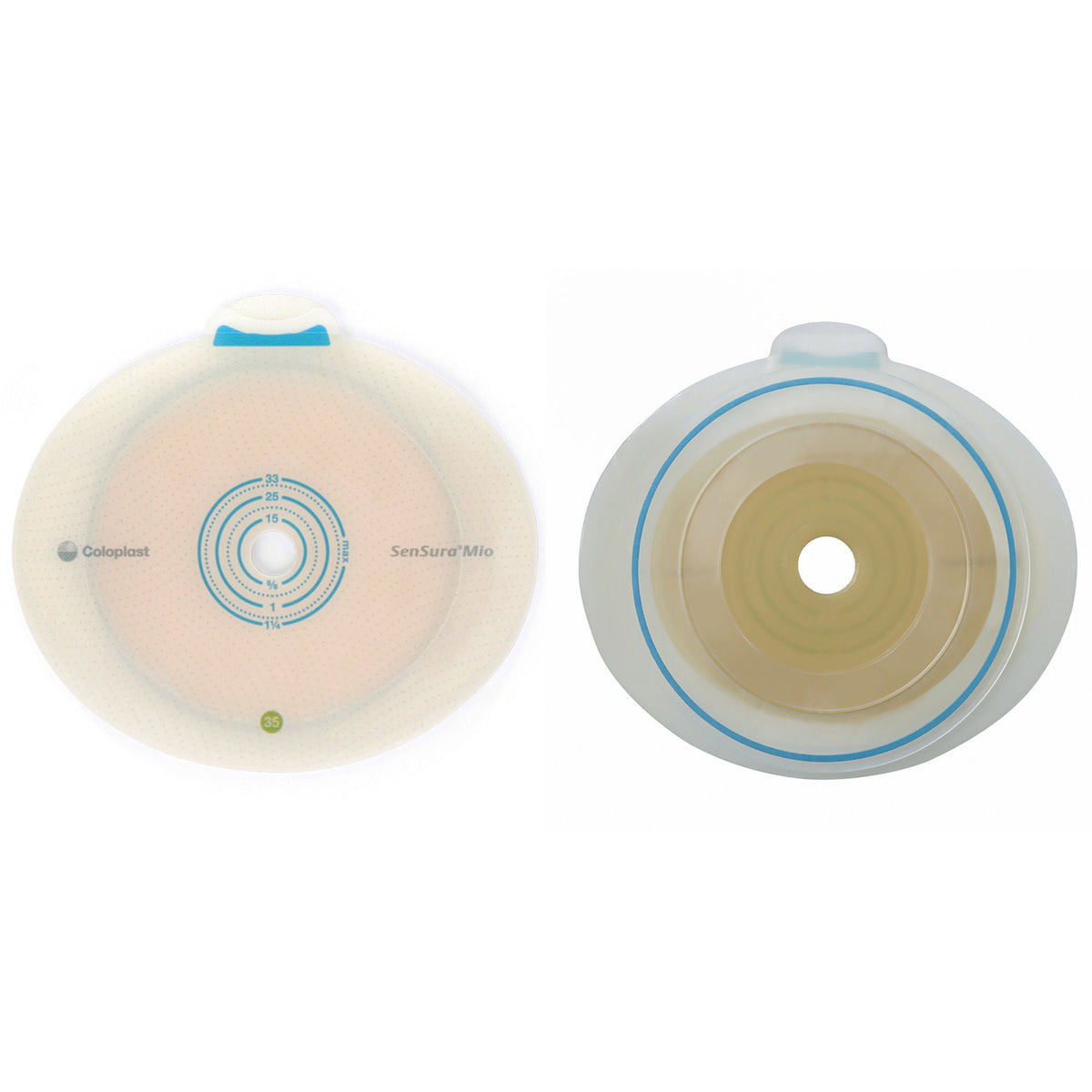 Ostomy Barrier SenSura Mio Flex Trim to Fit, Extended Wear Elastic Adhesive 40 mm Flange Green Code System 50 mm Flange Red Code System 3/8 to 1-7/8 Inch · Pack: BX