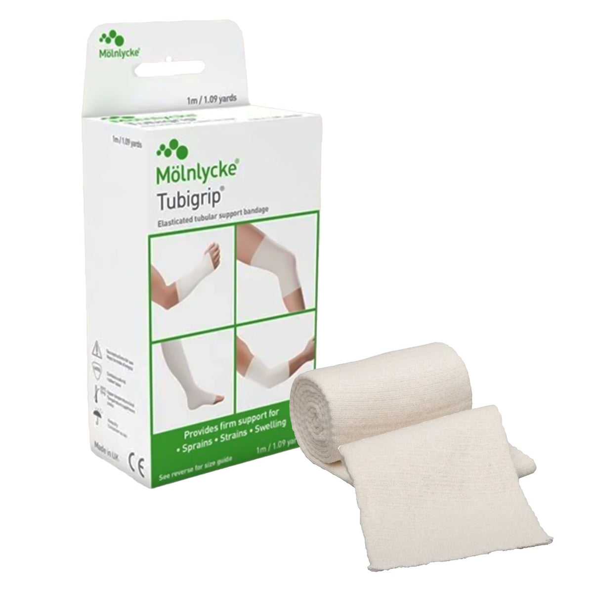 Elastic Tubular Support Bandage Tubigrip 3 Inch X 1 Yard Large Arm / Medium Ankle / Small Knee Pull On Natural NonSterile Size D Standard Compression 1 Yard · Pack: BX
