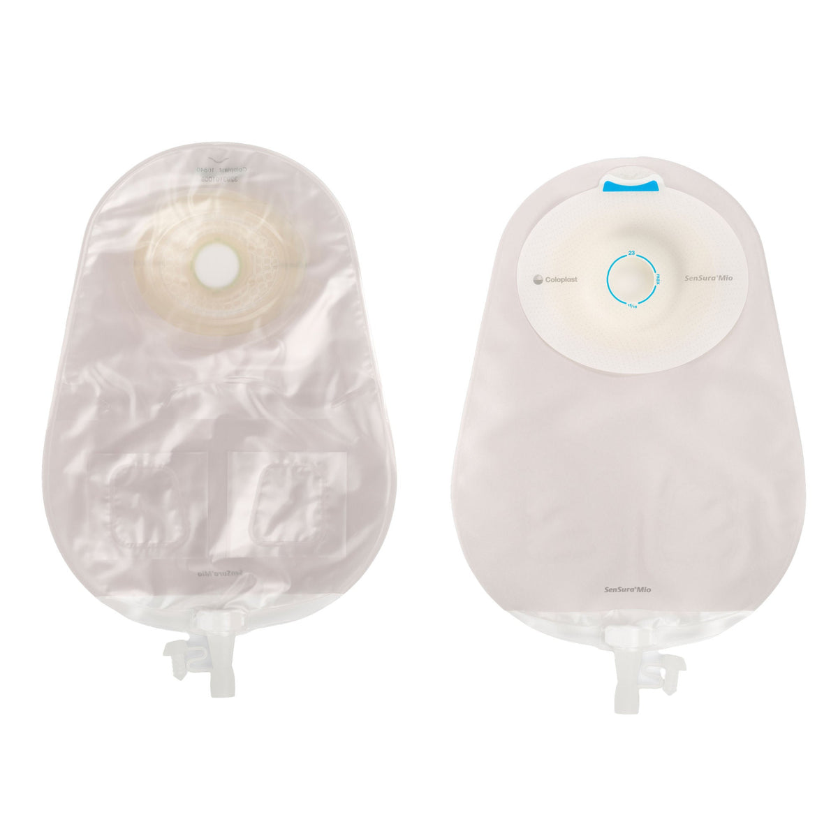 Urostomy Pouch SenSura Mio Convex One-Piece System 10-1/2 Inch Length, Maxi Convex Light, Pre-Cut 1 Inch Stoma Drainable | 10/Box Pre-Cut 13/16 in Stoma
