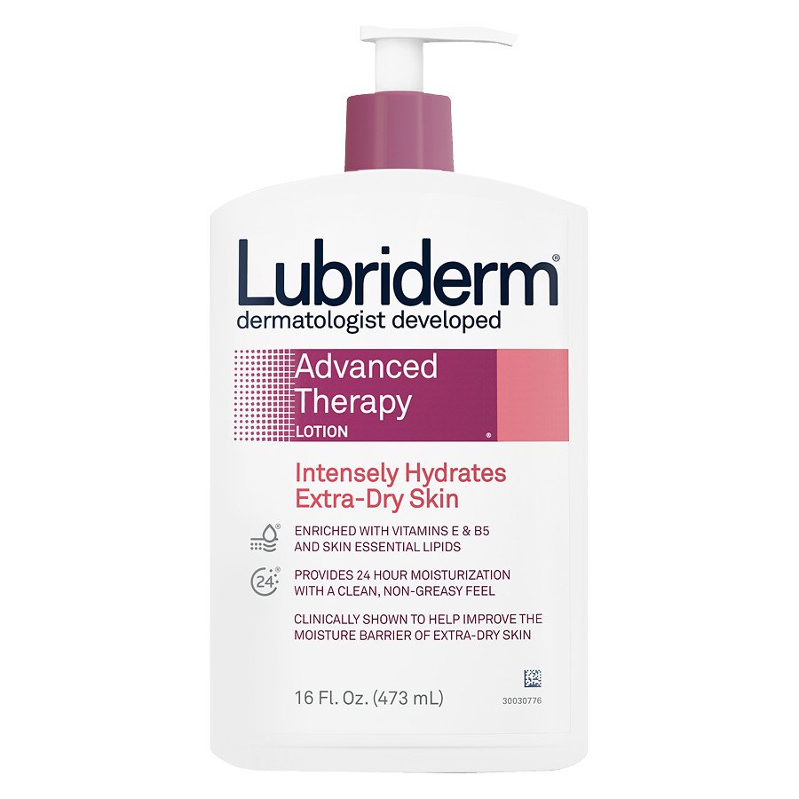 Hand and Body Moisturizer Lubriderm Advanced Therapy 16 oz. Pump Bottle Scented Lotion