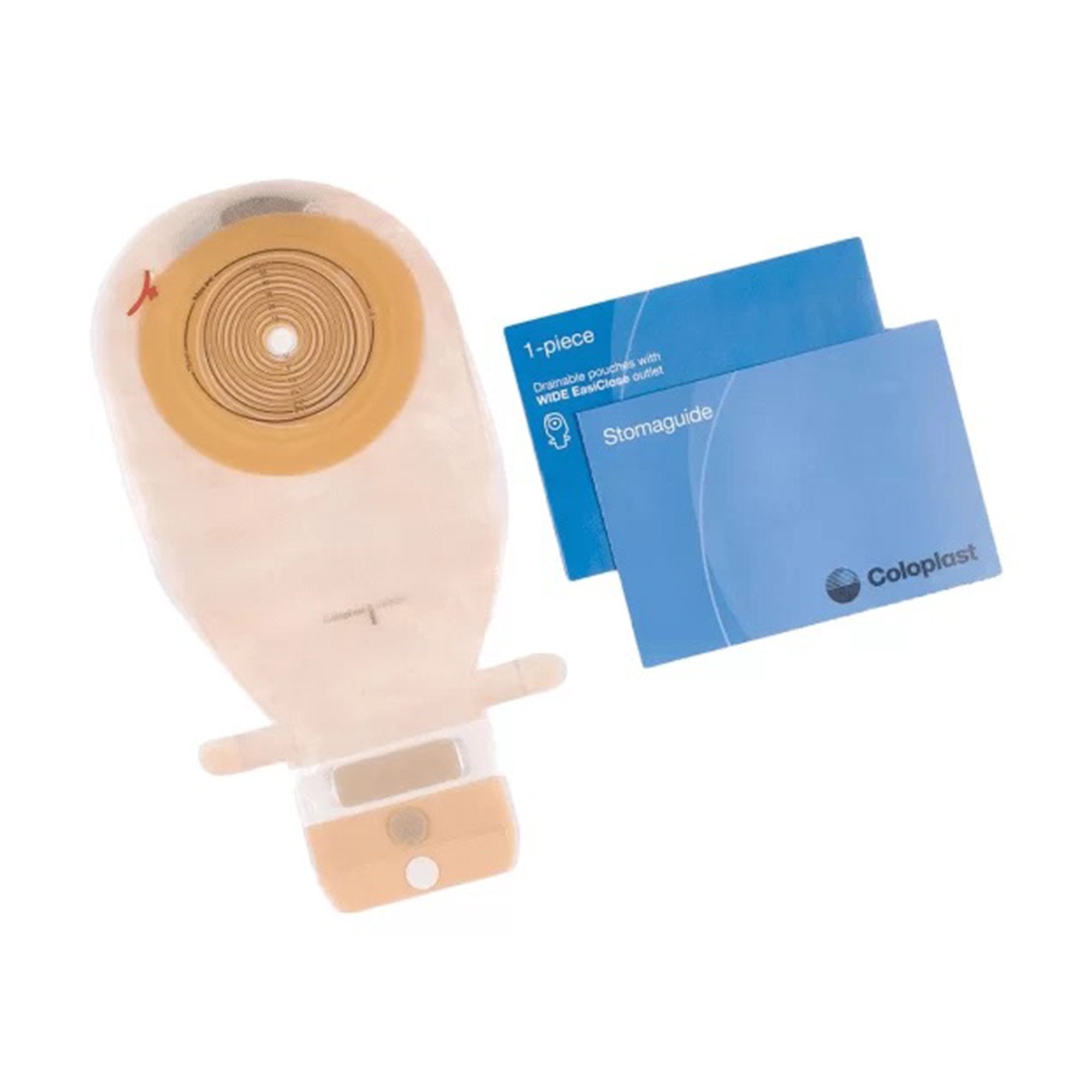 Colostomy Pouch Assura One Piece System 11 1/4 Inch Length Flat, Trim to Fit 3/8 to 3 Inch Stoma Drainable