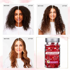 BULUBIU Hair Vitamin Conditioningserum Leave In Formula with Argan,Macadamia and Avocado Oils Enriched with Vitamins A, C, E, Pro Vit,B5 Women'S and Men'S Deepconditioning Conditioner, Capsule, 40Capsules Hair Treat Hair Treatmentserum