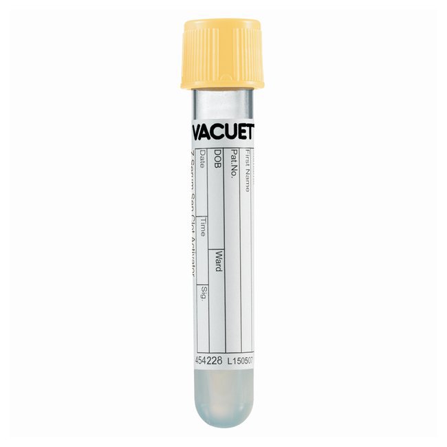 VACUETTE Z Serum Sep Clot Activator Venous Blood Collection Tube Clot Activator / Separator Gel Additive 3.5 mL Pull Cap Polyethylene Terephthalate (PET) Tube