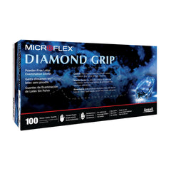 Exam Glove Diamond Grip X-Large NonSterile Latex Standard Cuff Length Textured Fingertips White Not Rated